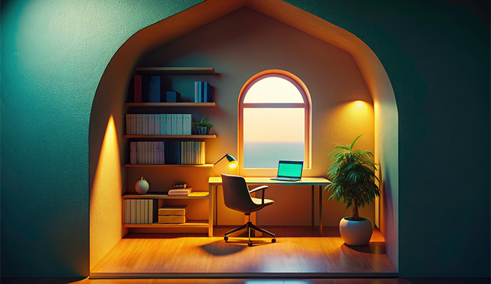 Hidden Office Behind Doors-Beautiful Home Office Designs