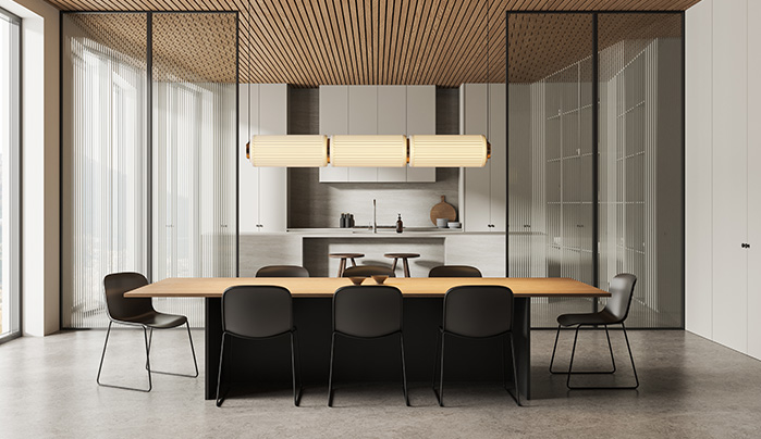 Minimal Panel Kitchen Partition Design - Elegant Kitchen Partition Designs