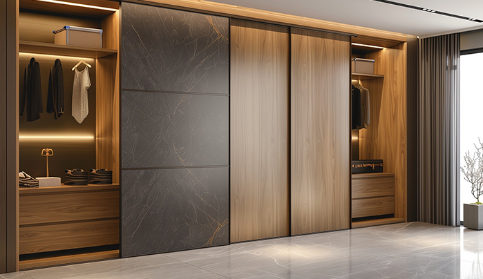 Ash Grey Woodgrain - Stylish Sliding Wardrobe