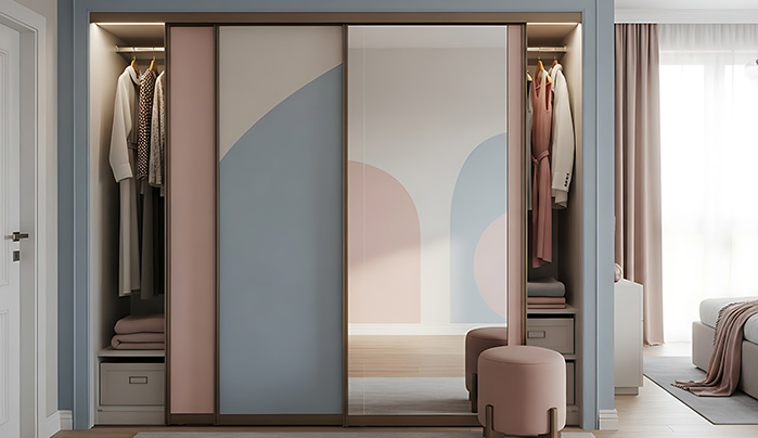 Retro-Inspired Almirah - Stylish Sunmica Designs for Wardrobe