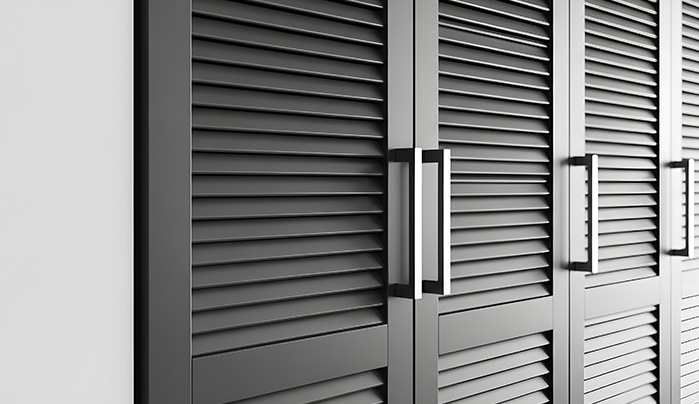 Fluted Wardrobes with Metallic Accents - Trending Fluted Laminate Wardrobe Design