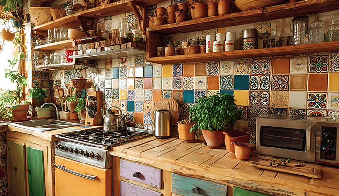 Bohemian Eclectic-Elegant Kitchen Design Styles