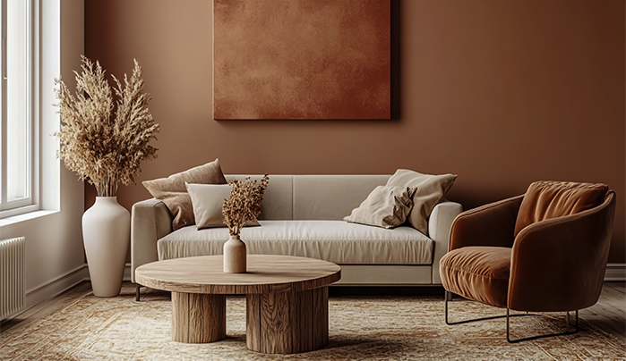 Brown Wall Beauty -Simple Bedroom Design Ideas
