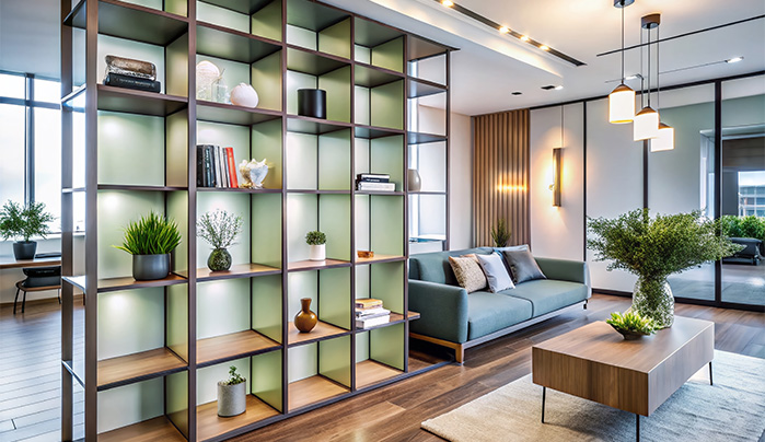 Glass Panels- Living Room Divider Ideas