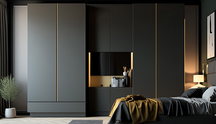 Stone Effect Laminate - Stylish Sliding Wardrobe