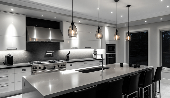 High-Contrast Monochrome-Elegant Kitchen Design Styles