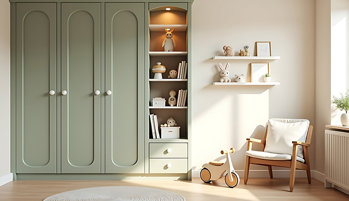 Soft Mint or Pistachio Green - Stylish Sliding Wardrobe