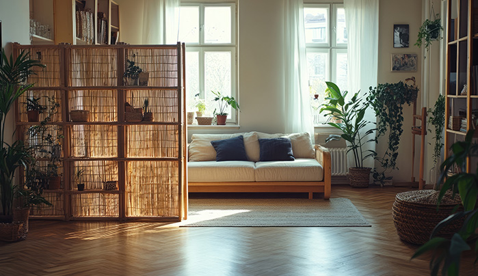 Bamboo Living Room Divider Designs- Living Room Divider Ideas