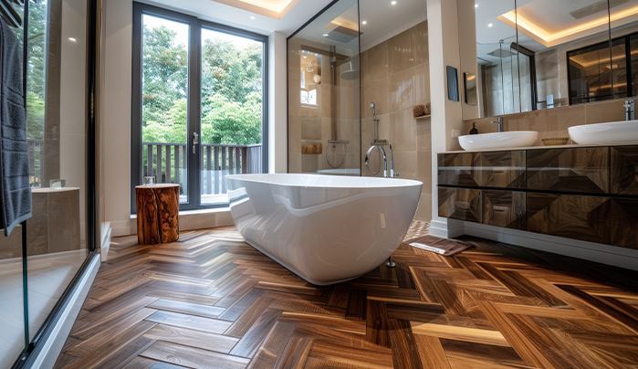 Chevron Pattern Double Door-Bathroom Door Designs