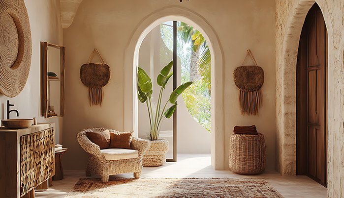 Rattan texture wood bathroom door design-Bathroom Door Designs
