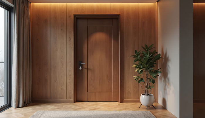 Two-Tone Wood Door - Trendy Door Designs