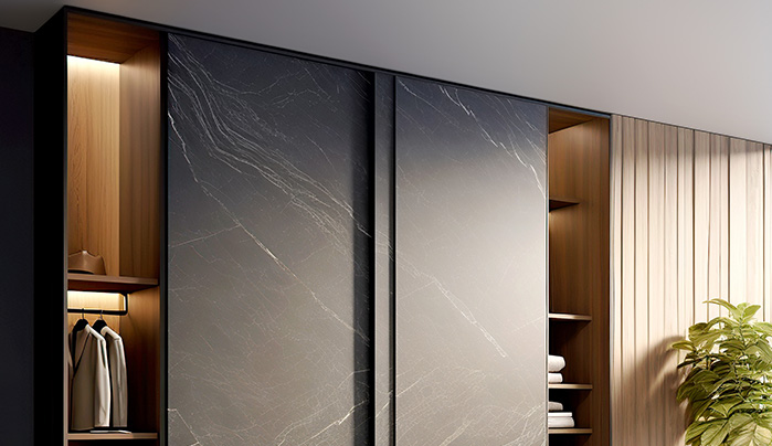Black Woodgrain Matt - Stylish Sliding Wardrobe
