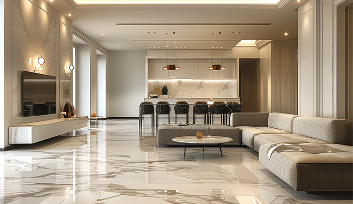 Niche Lighting with False Ceiling Design - Drawing Room Interior Design