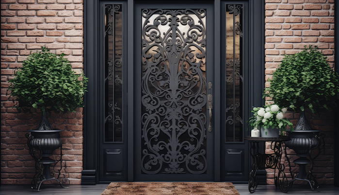 Sliding Door with Wooden Panels - Trendy Door Designs