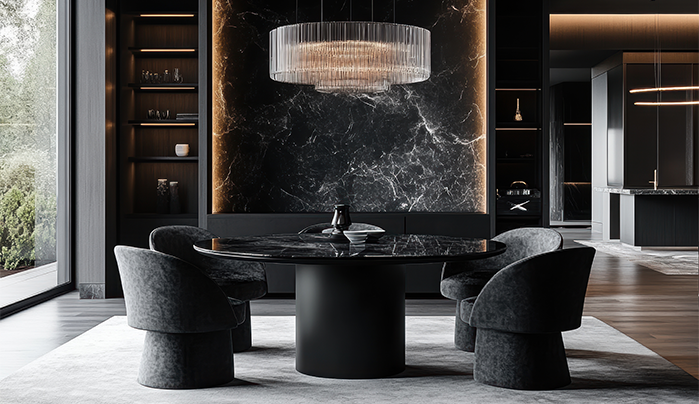 Monochrome Themes-Creative Small Dining Room Designs