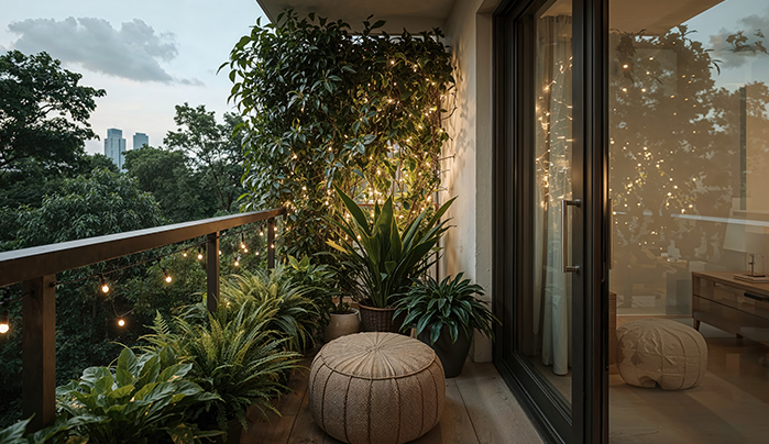 Vertical Café Garden - Balcony Design Idea