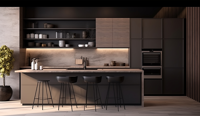 High gloss laminate kitchen