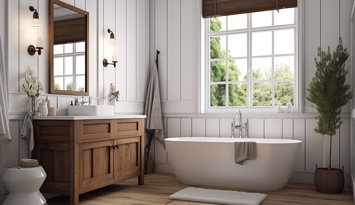 Modern bathroom laminate vanity - CenturyPly