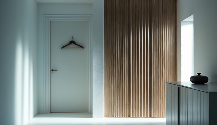 Floor-to-Ceiling Fluted Wardrobes - Trending Fluted Laminate Wardrobe Design