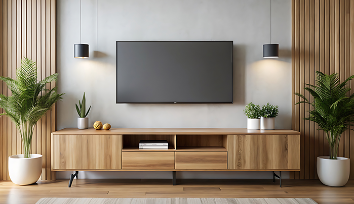Open + Closed Balance - Modern TV Unit Design