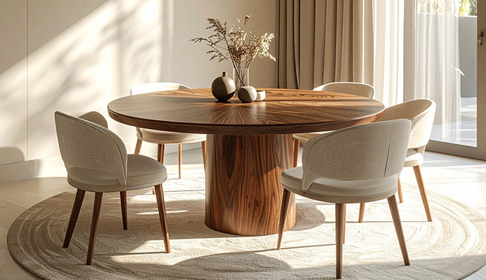 Round Table for Flow-Creative Small Dining Room Designs