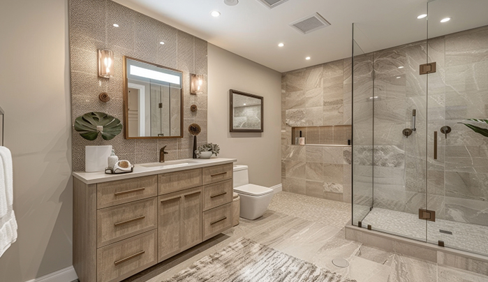 Wood-Finish PVC Doors - PVC bathroom door designs