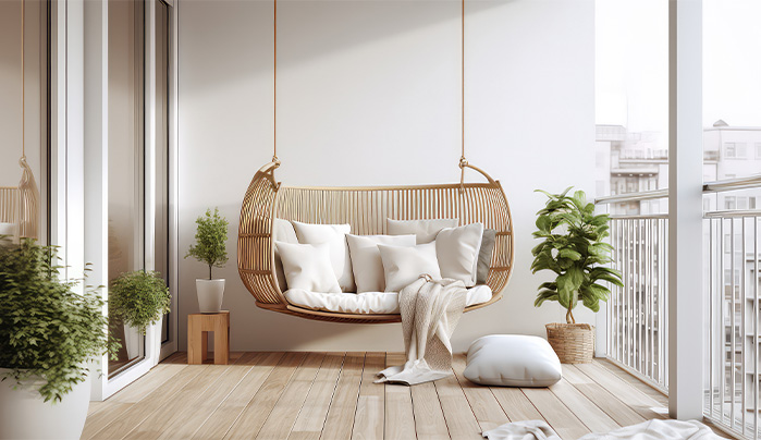 The All-White Balcony - Balcony Design Ideas