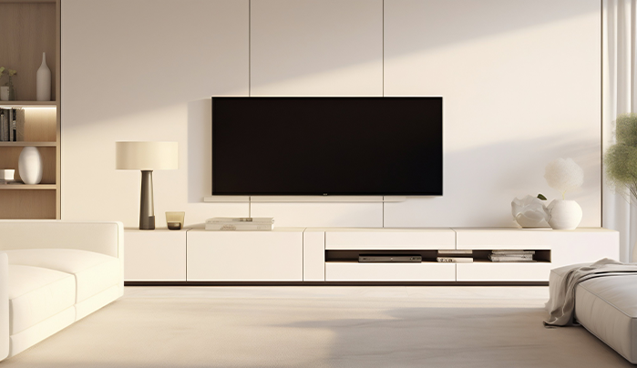 The All-White Reset - Modern TV Unit Design