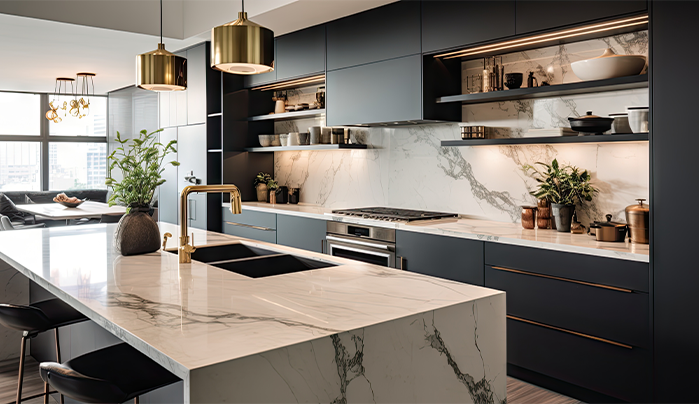 Plywood kitchen cabinet
