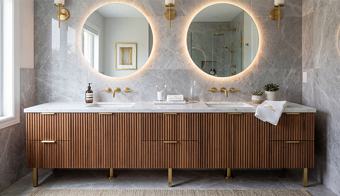 Louver finish bathroom vanity - CenturyPly