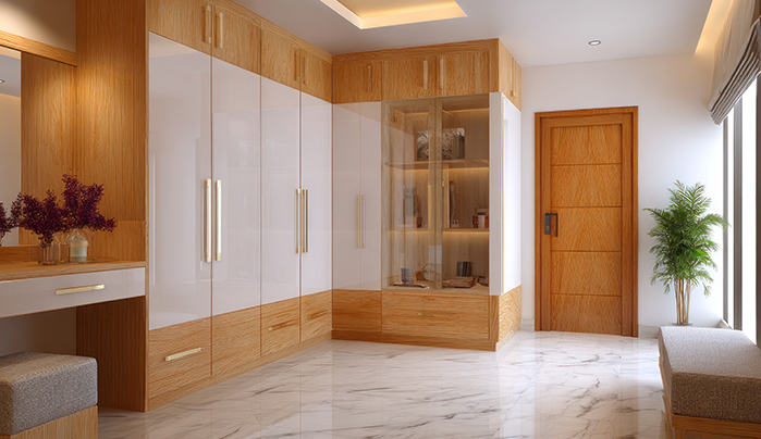 L-Shaped Corner Wardrobes - Smart Plywood Wardrobe Designs
