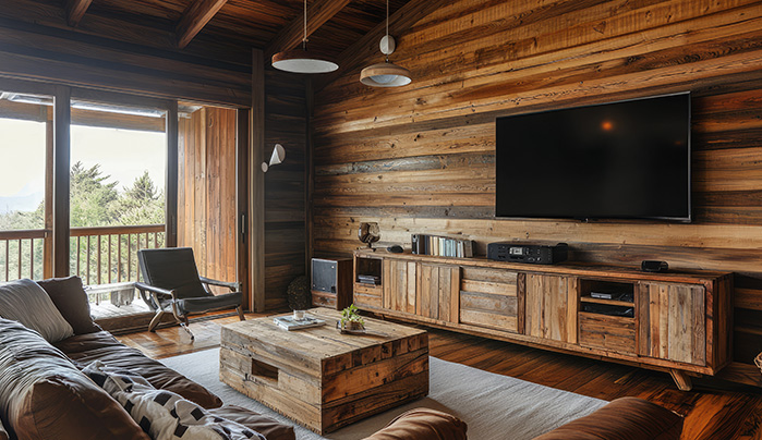 Wood veneer center table - CenturyPly