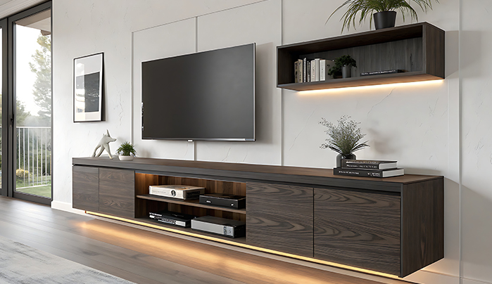 Modern plywood tv unit - CenturyPly
