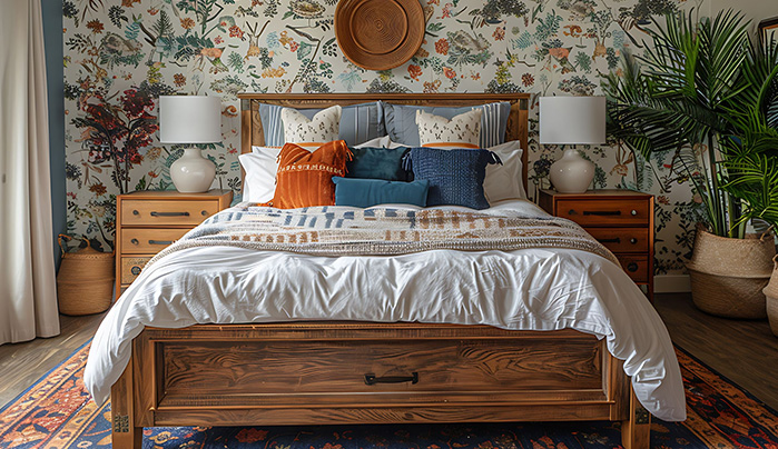 Bold Wallpaper -Simple Bedroom Design Ideas