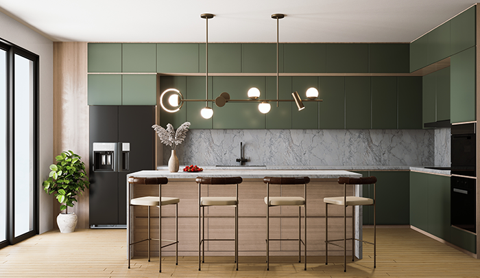 Lucida glossy kitchen cabinet - CenturyPly