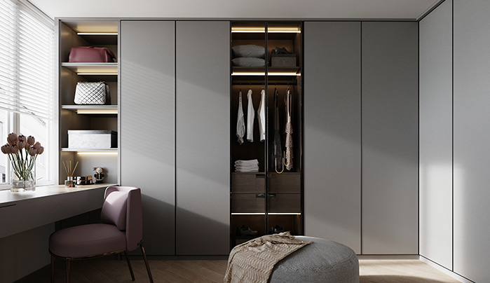 Charcoal Grey Matt - Stylish Sliding Wardrobe