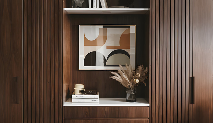 Bold Red and Double Espresso Design - Stylish Sunmica Designs for Wardrobe