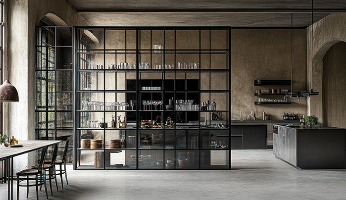 Kitchen Partition Design With Open Shelves - Elegant Kitchen Partition Designs