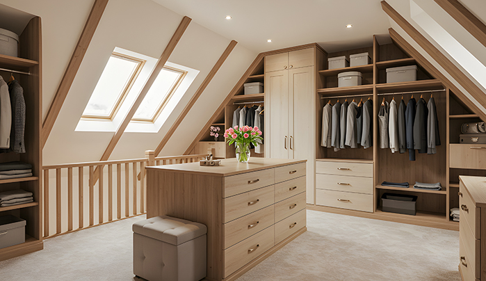 Wardrobe with Loft Storage - Smart Plywood Wardrobe Designs