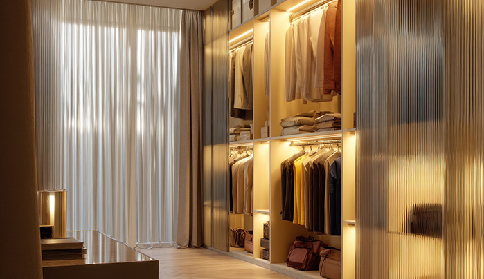 Glossy Fluted Wardrobe Designs - Trending Fluted Laminate Wardrobe Design