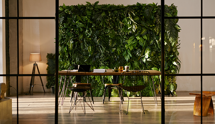Vertical Green Wall with Desk Nook - Study Room Design