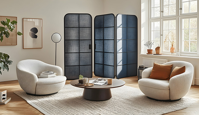 Circular Design Dividers- Living Room Divider Ideas