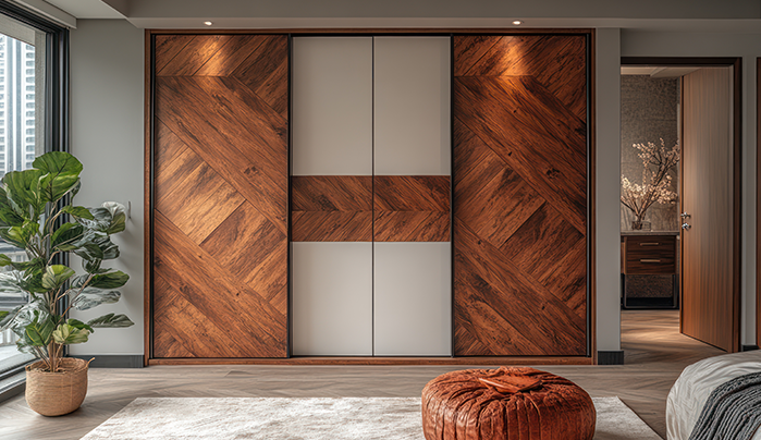 Fluted Wood-Inspired Closet - Sunmica Design for Wardrobe