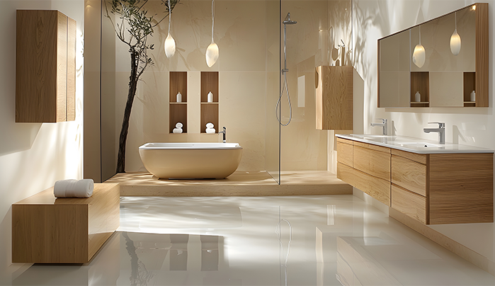 Frameless Bathroom Door Design Idea