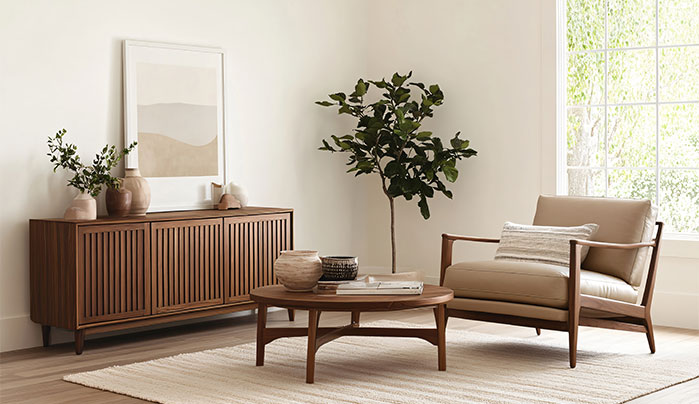 Plywood round table & chair