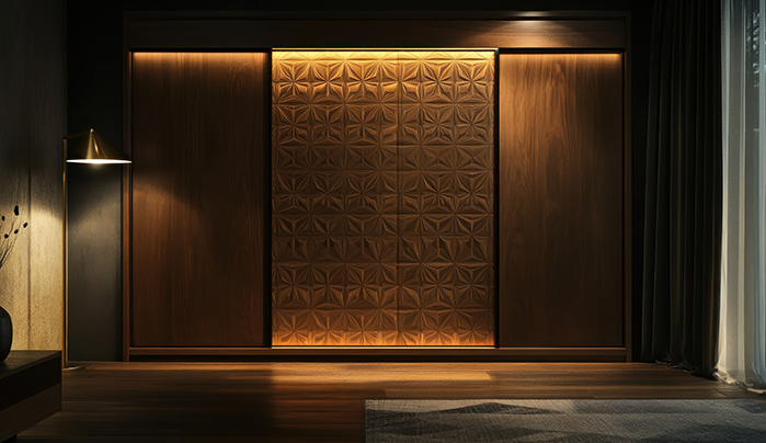 Stone-Textured Finishing - Sunmica Design for Wardrobe