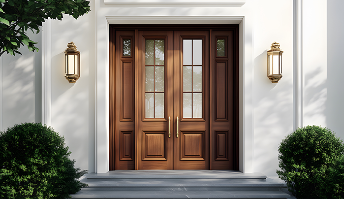 Frosted Glass Panel Doors - Double Door Design