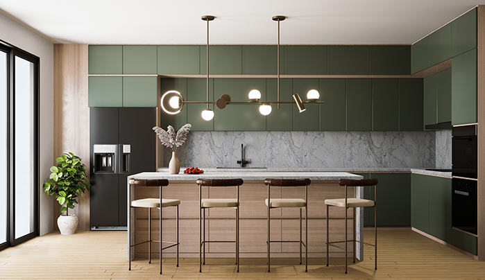 Modern laminate kitchen cabinet - CenturyPly