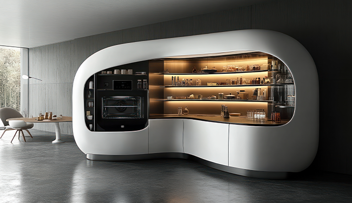 Curved Unit-Stunning Crockery Unit Designs