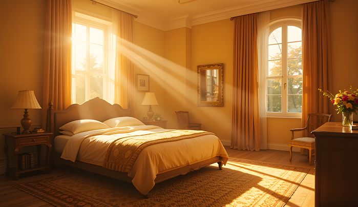 Golden Hour Glow - modern Bedroom Design Ideas

